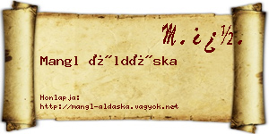 Mangl Áldáska névjegykártya